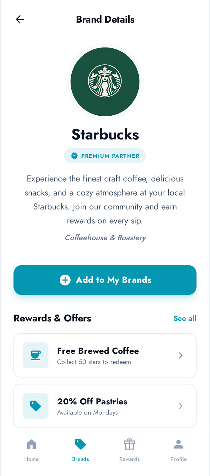 Rewally main dashboard displaying loyalty programs and reward points